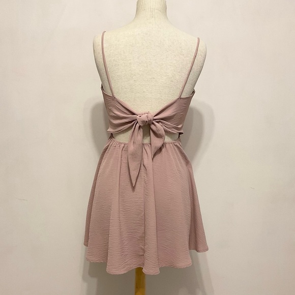 Rose Ruched Tie Back Mini Dress - Picture 2 of 6